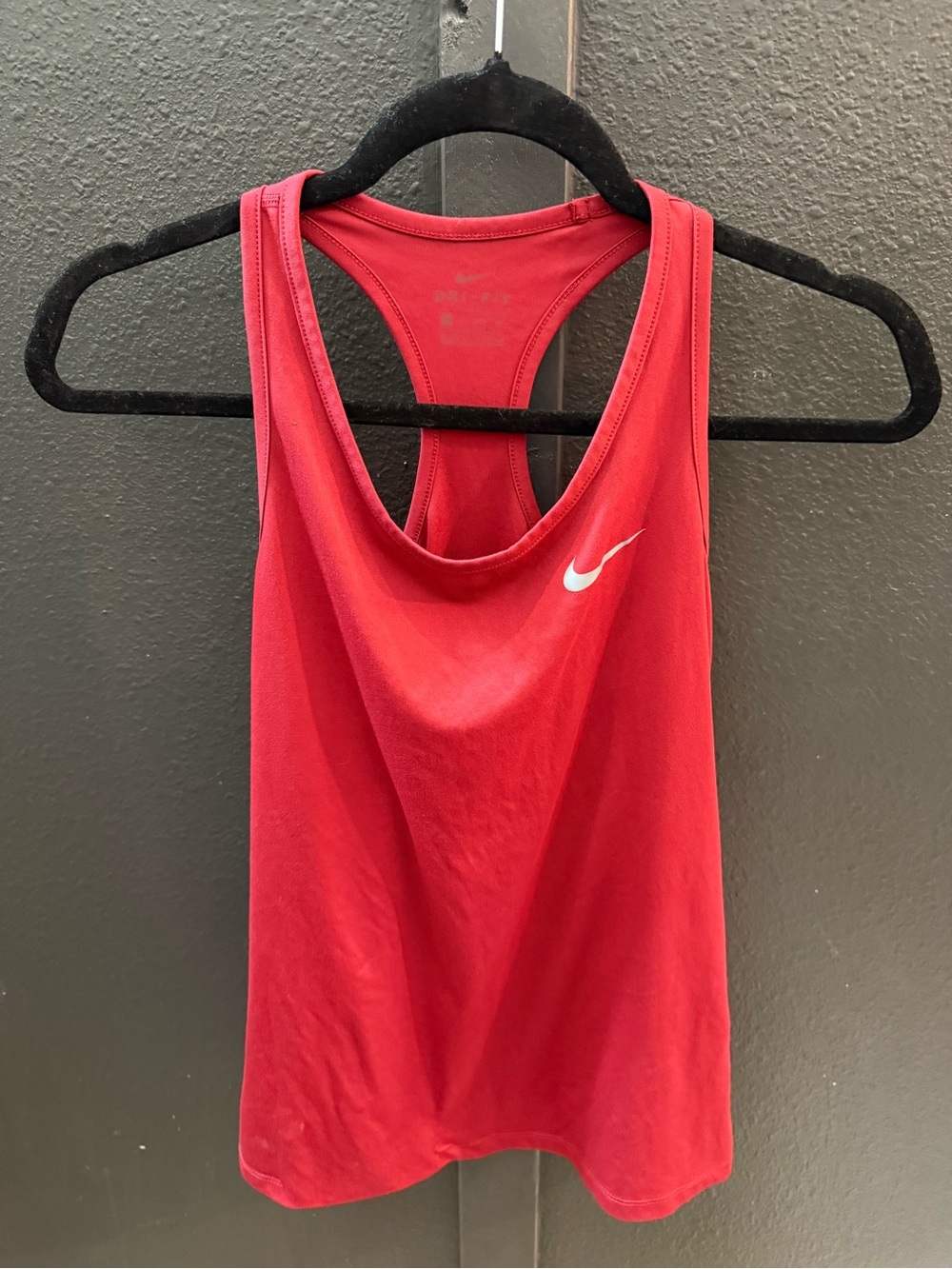Nike Women’s Bright Red Racerback Tank with White Swoosh